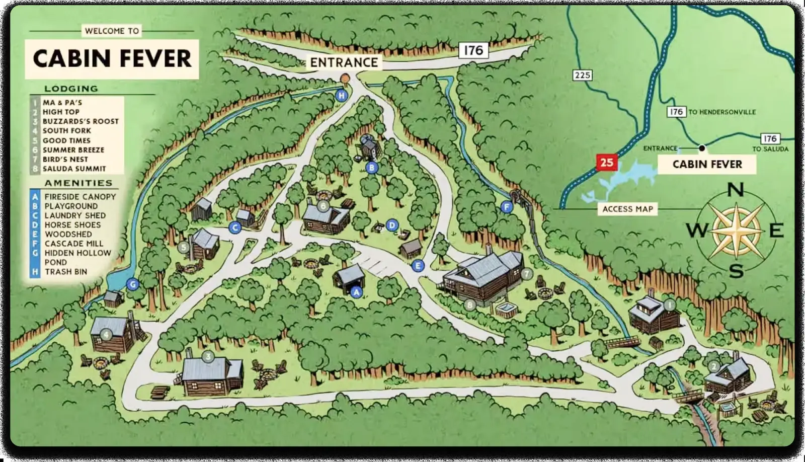 Saluda Grade Cabins map
